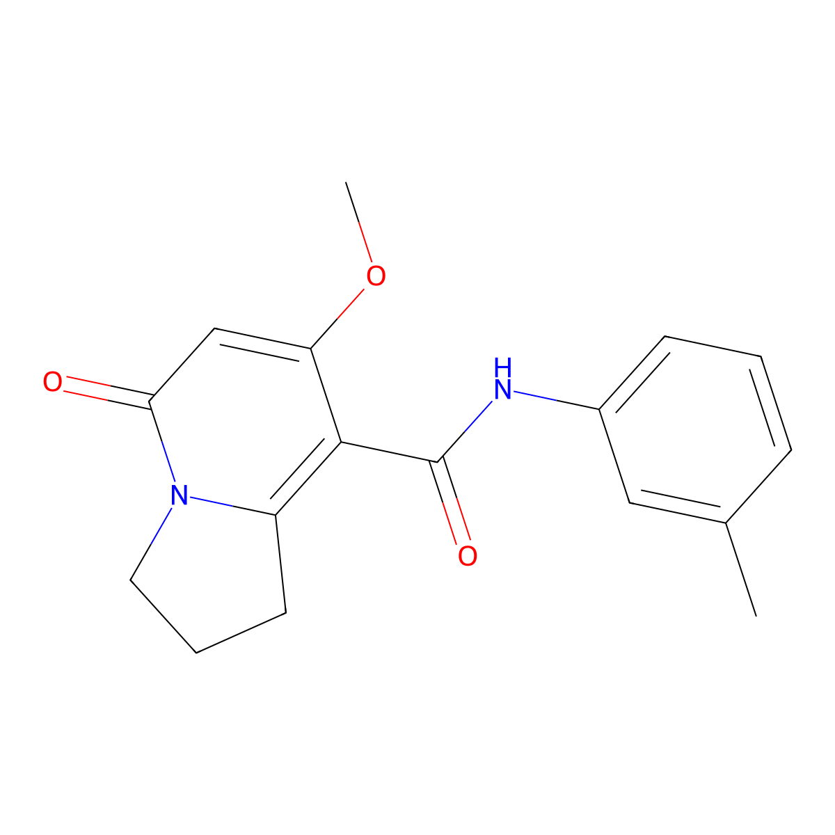 7-methoxy-5-oxo-N-(m-tolyl)-1,2,3,5-tetrahydroindolizine-8-carboxamide molecular structure, CAS 2034292-68-5