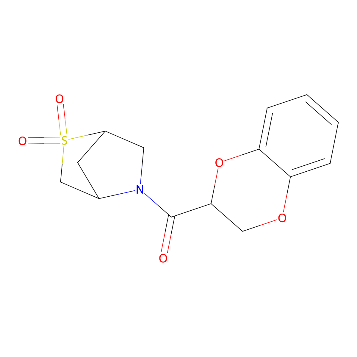 (2,3-Dihydrobenzo[b][1,4]dioxin-2-yl)(2,2-dioxido-2-thia-5-azabicyclo[2.2.1]heptan-5-yl)methanone molecular structure, CAS 2034292-94-7