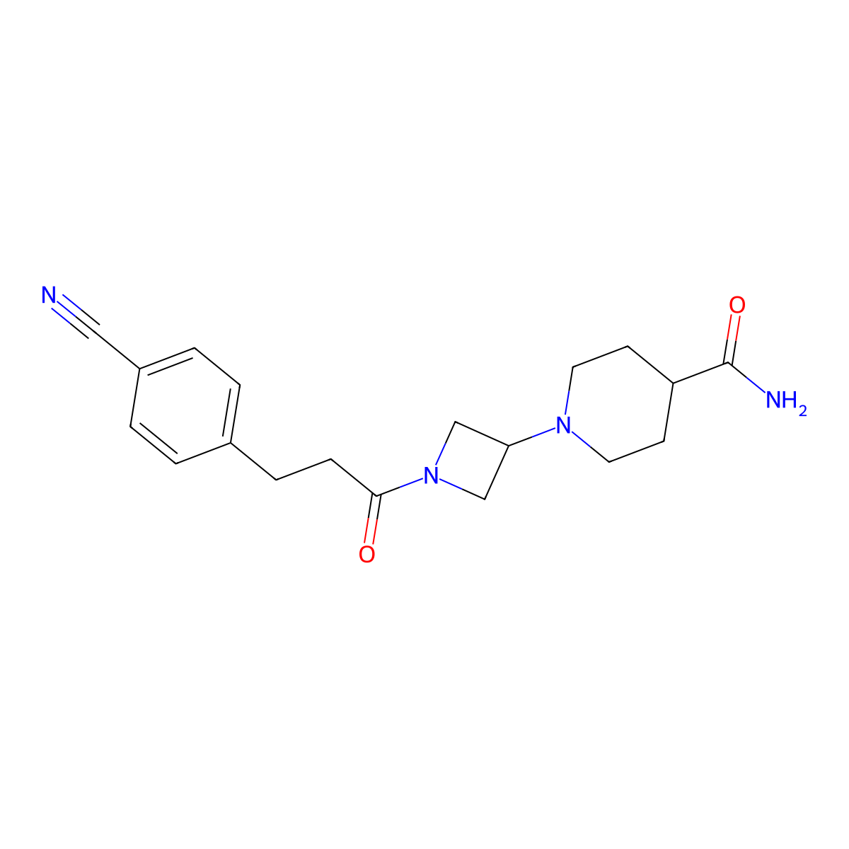 1-(1-(3-(4-Cyanophenyl)propanoyl)azetidin-3-yl)piperidine-4-carboxamide molecular structure, CAS 2034292-97-0