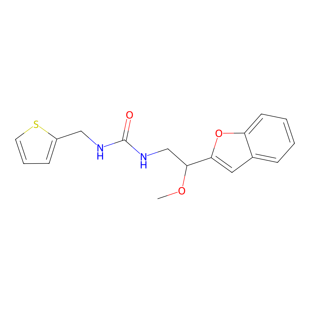1-(2-(Benzofuran-2-yl)-2-methoxyethyl)-3-(thiophen-2-ylmethyl)urea molecular structure, CAS 2034293-02-0