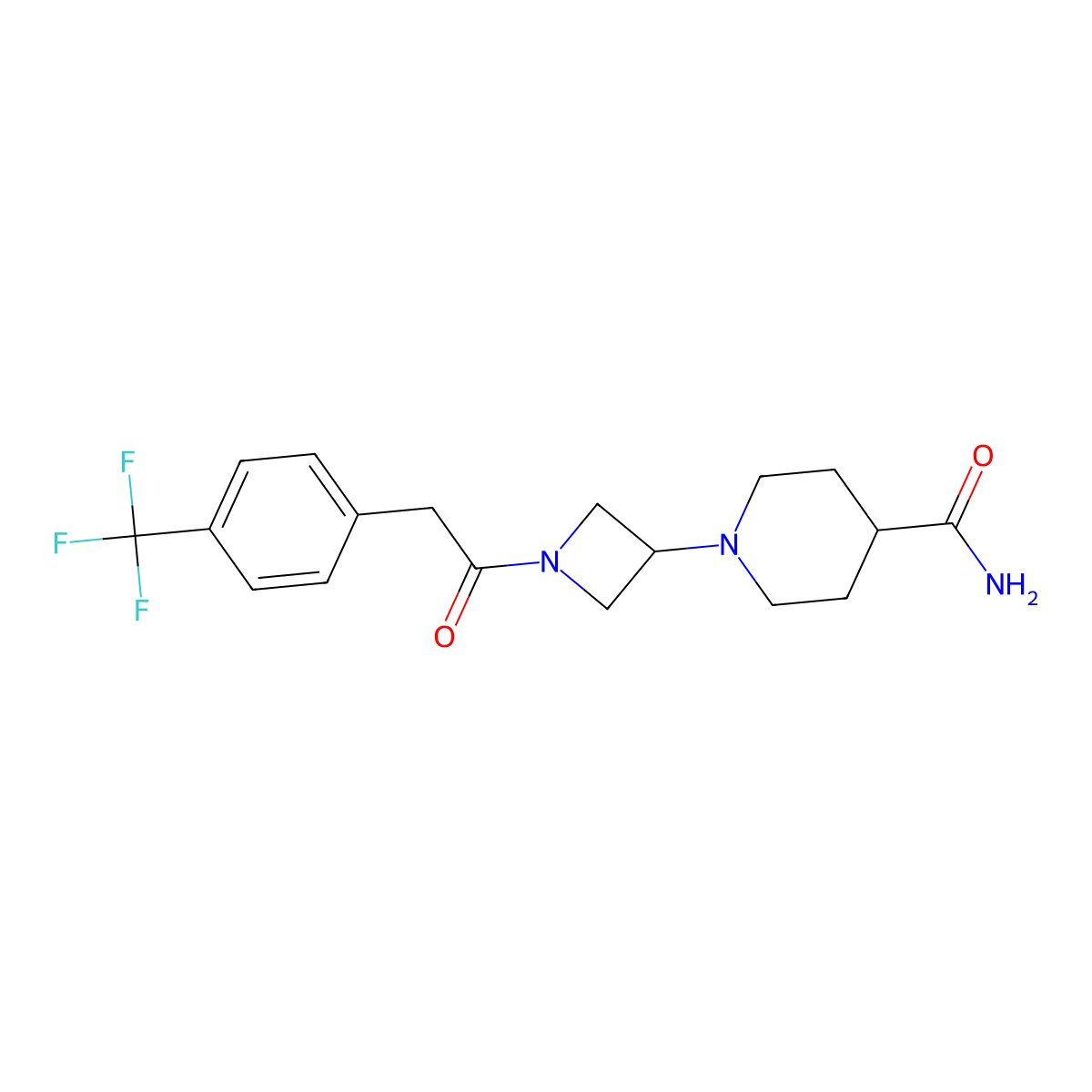 1-(1-(2-(4-(Trifluoromethyl)phenyl)acetyl)azetidin-3-yl)piperidine-4-carboxamide molecular structure, CAS 2034293-08-6
