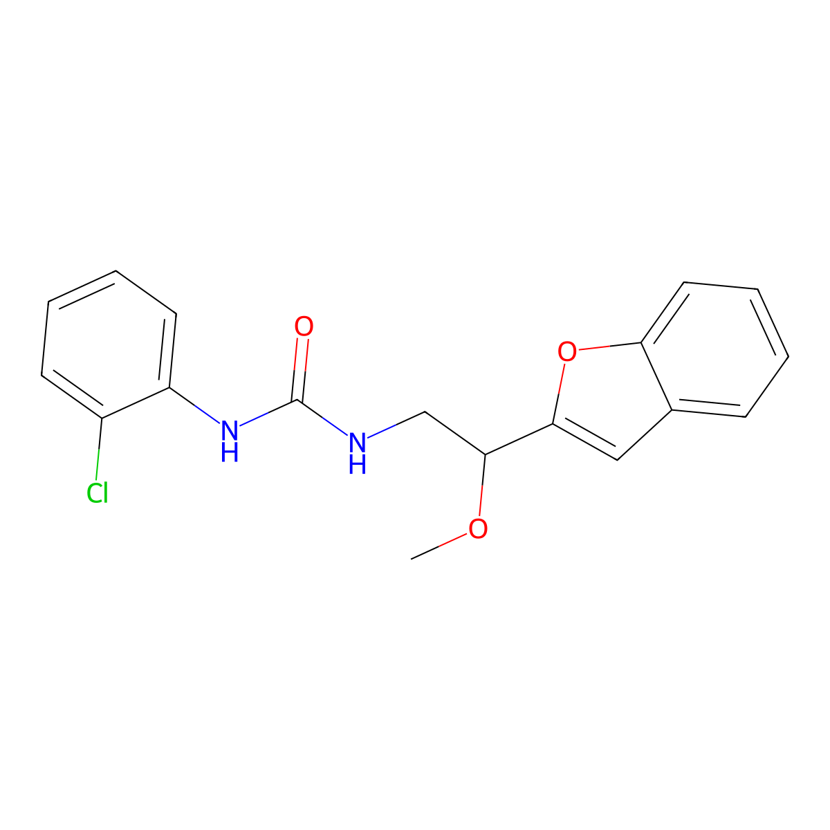 1-(2-(Benzofuran-2-yl)-2-methoxyethyl)-3-(2-chlorophenyl)urea molecular structure, CAS 2034293-09-7