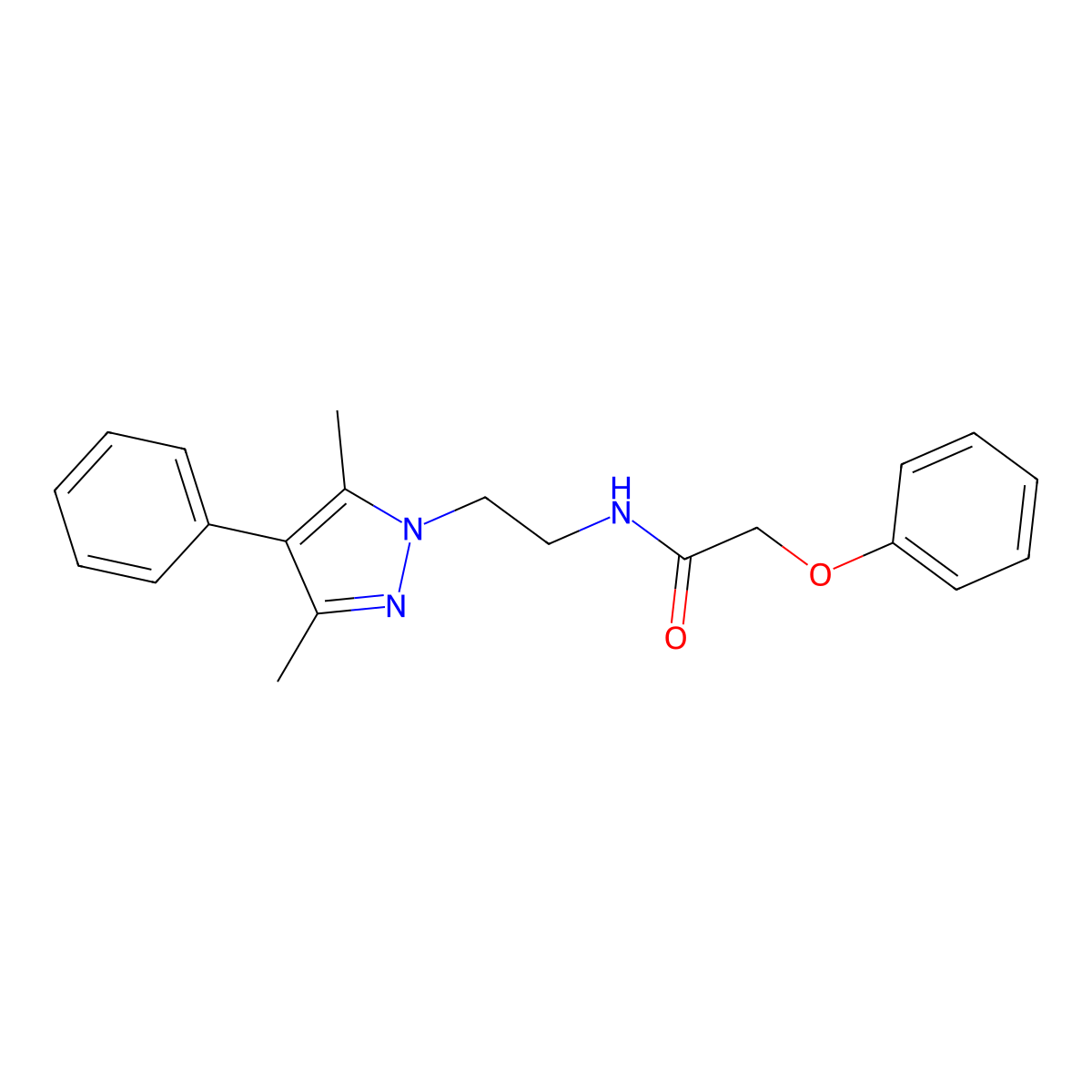N-[2-(3,5-dimethyl-4-phenyl-1H-pyrazol-1-yl)ethyl]-2-phenoxyacetamide molecular structure, CAS 2034293-12-2