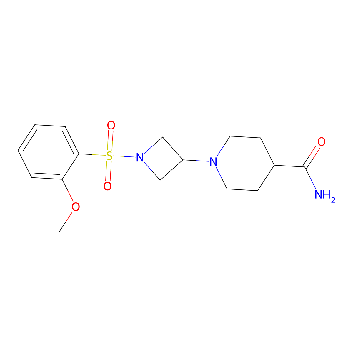 1-(1-((2-Methoxyphenyl)sulfonyl)azetidin-3-yl)piperidine-4-carboxamide molecular structure, CAS 2034293-16-6
