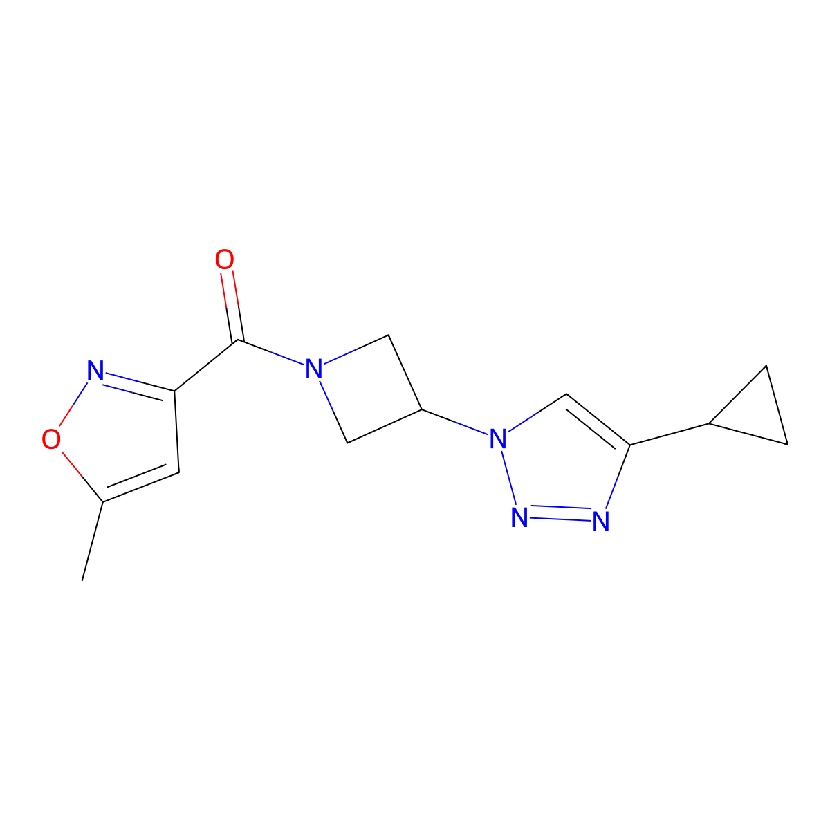 (3-(4-cyclopropyl-1H-1,2,3-triazol-1-yl)azetidin-1-yl)(5-methylisoxazol-3-yl)methanone molecular structure, CAS 2034293-30-4