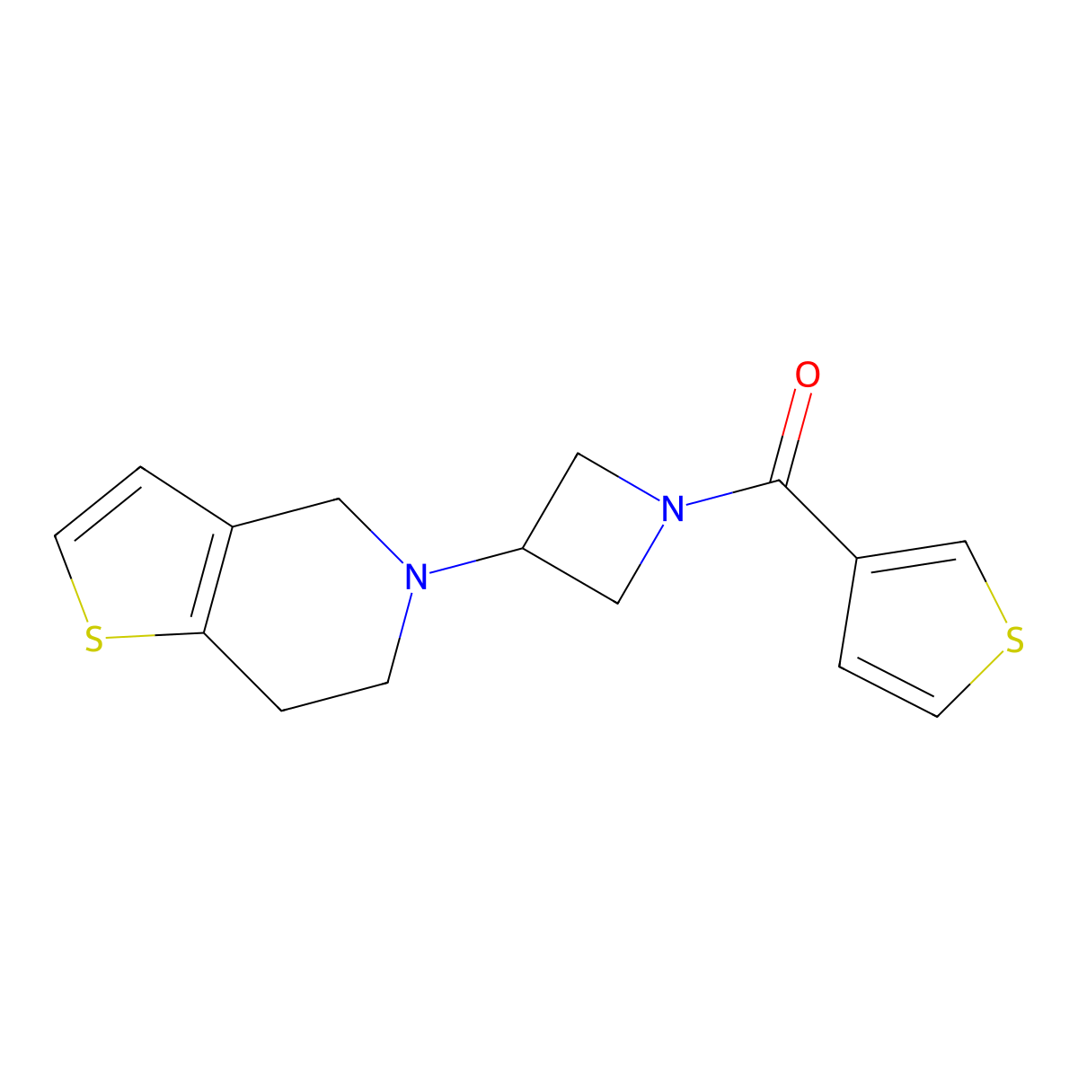(3-(6,7-dihydrothieno[3,2-c]pyridin-5(4H)-yl)azetidin-1-yl)(thiophen-3-yl)methanone molecular structure, CAS 2034293-32-6
