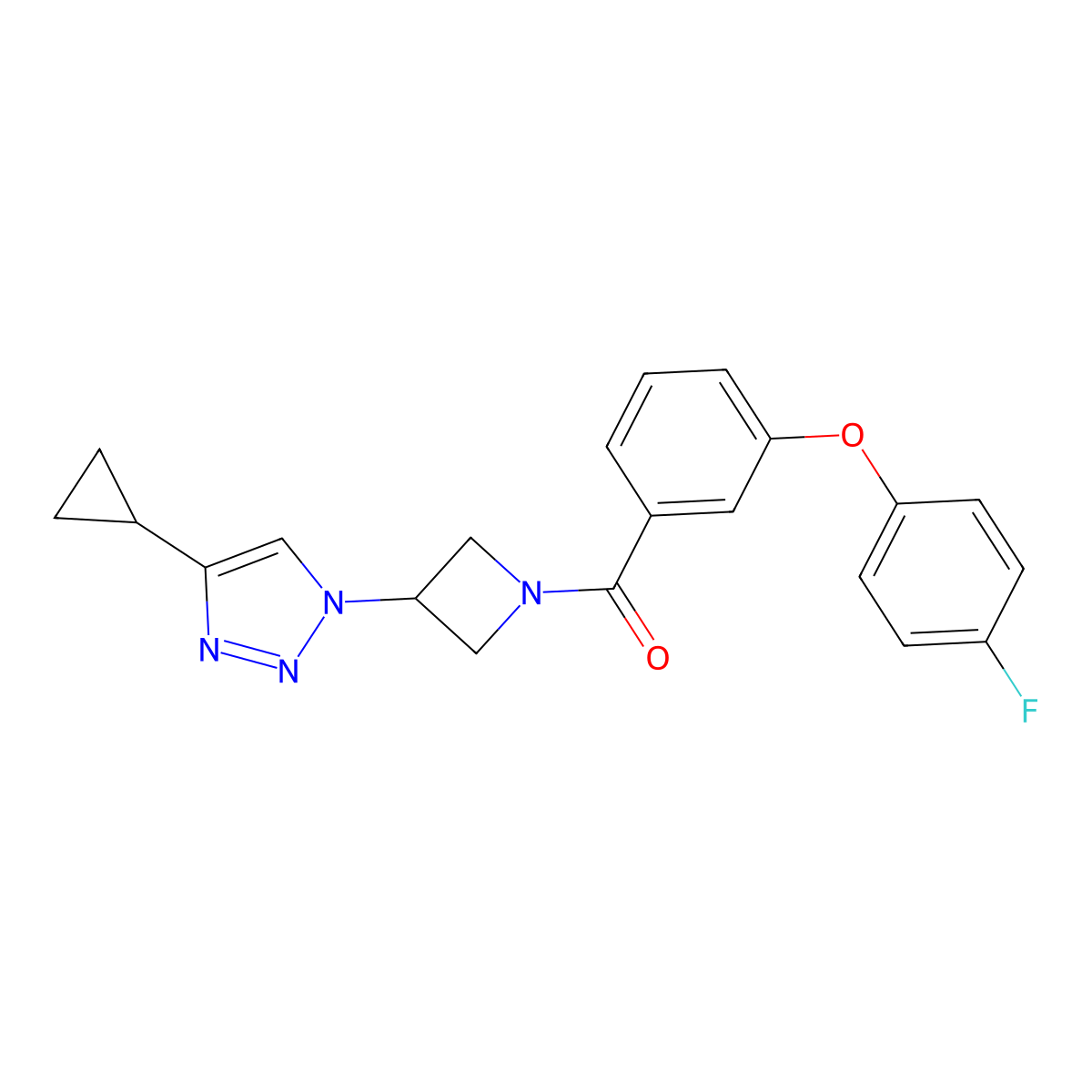 (3-(4-cyclopropyl-1H-1,2,3-triazol-1-yl)azetidin-1-yl)(3-(4-fluorophenoxy)phenyl)methanone molecular structure, CAS 2034293-41-7