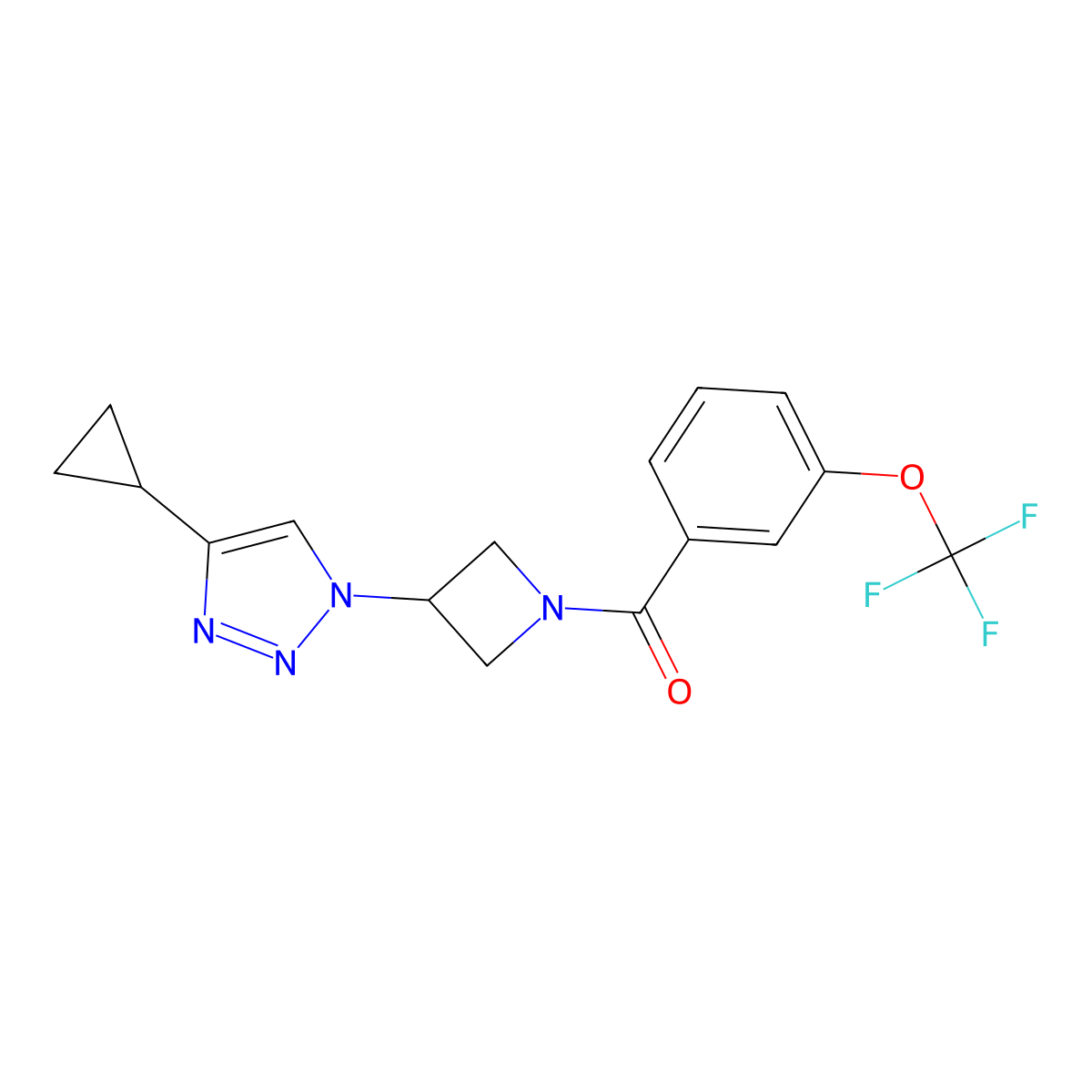 (3-(4-cyclopropyl-1H-1,2,3-triazol-1-yl)azetidin-1-yl)(3-(trifluoromethoxy)phenyl)methanone molecular structure, CAS 2034293-49-5