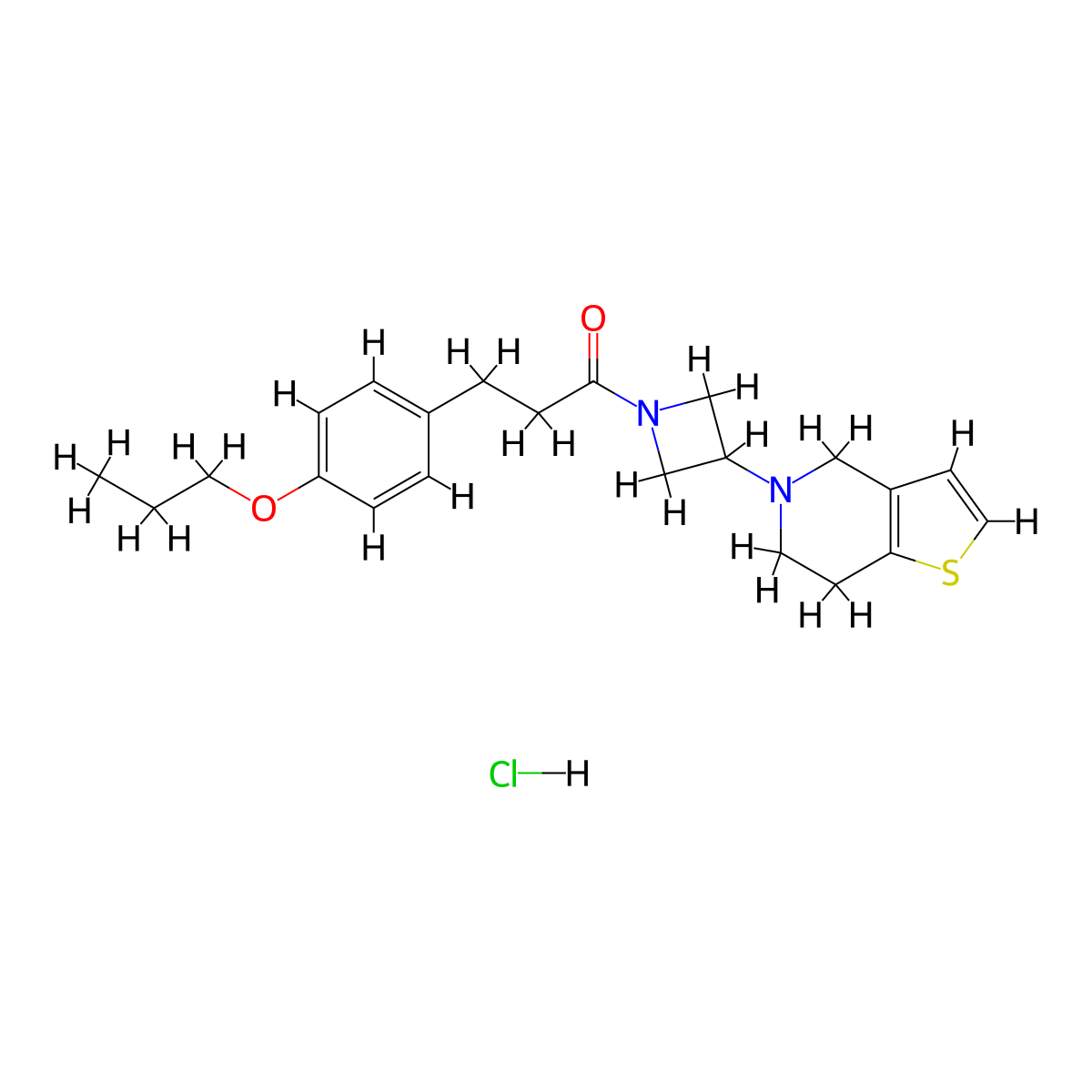 1-(3-(6,7-dihydrothieno[3,2-c]pyridin-5(4H)-yl)azetidin-1-yl)-3-(4-propoxyphenyl)propan-1-one hydrochloride molecular structure, CAS 2034293-52-0