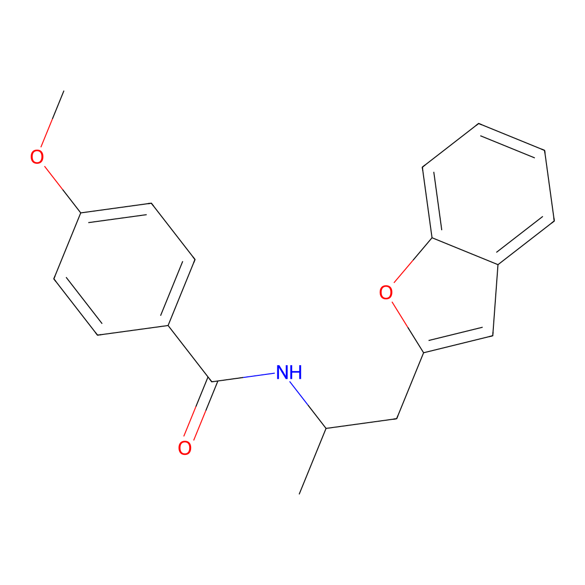 N-(1-(benzofuran-2-yl)propan-2-yl)-4-methoxybenzamide molecular structure, CAS 2034293-57-5