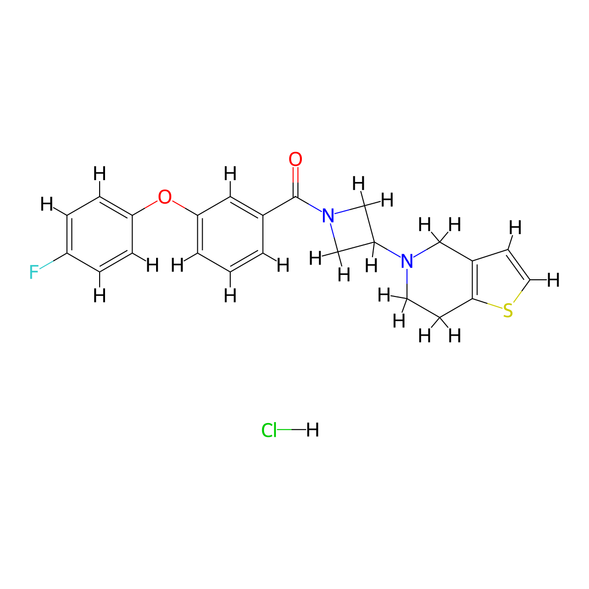 (3-(6,7-dihydrothieno[3,2-c]pyridin-5(4H)-yl)azetidin-1-yl)(3-(4-fluorophenoxy)phenyl)methanone hydrochloride molecular structure, CAS 2034293-60-0