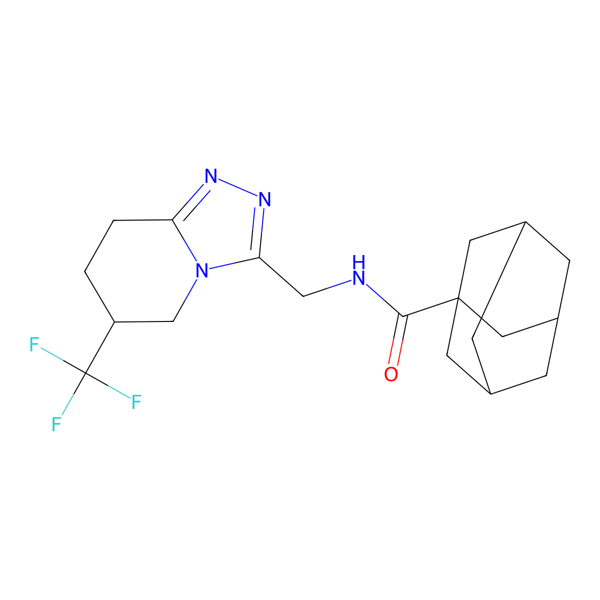 N-{[6-(trifluoromethyl)-5H,6H,7H,8H-[1,2,4]triazolo[4,3-a]pyridin-3-yl]methyl}adamantane-1-carboxamide molecular structure, CAS 2034293-66-6