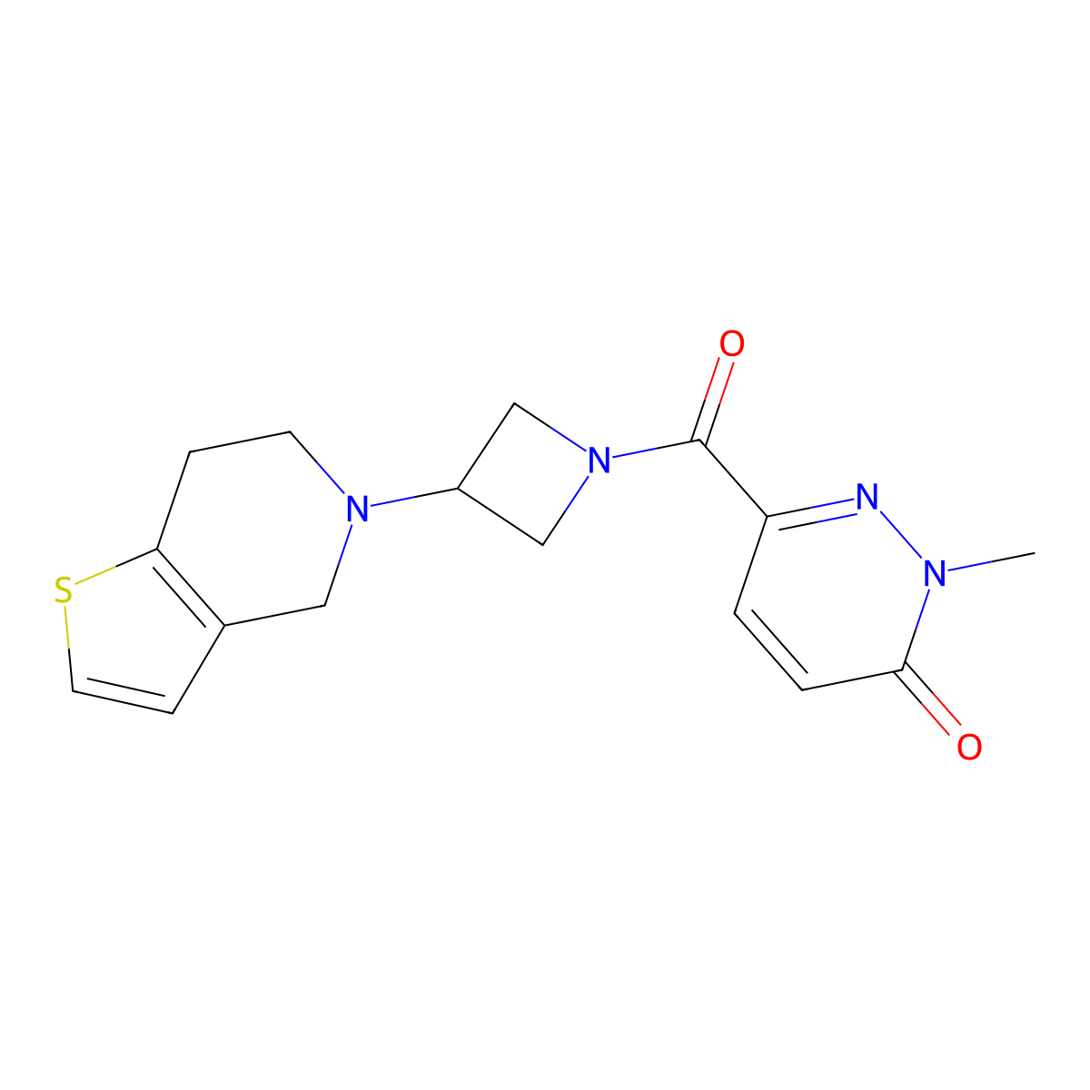 6-(3-(6,7-dihydrothieno[3,2-c]pyridin-5(4H)-yl)azetidine-1-carbonyl)-2-methylpyridazin-3(2H)-one molecular structure, CAS 2034293-76-8