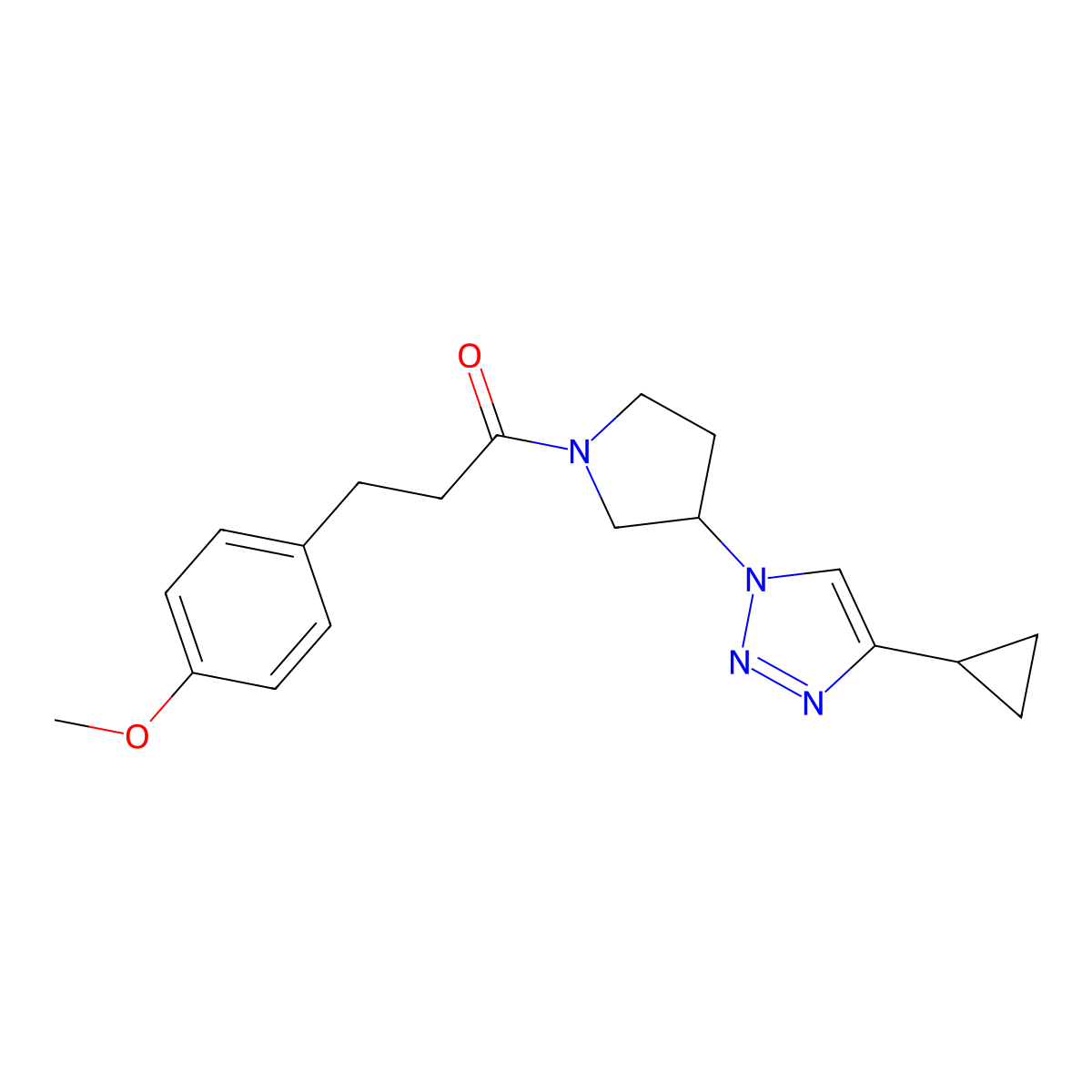 1-[3-(4-cyclopropyl-1H-1,2,3-triazol-1-yl)pyrrolidin-1-yl]-3-(4-methoxyphenyl)propan-1-one molecular structure, CAS 2034293-79-1
