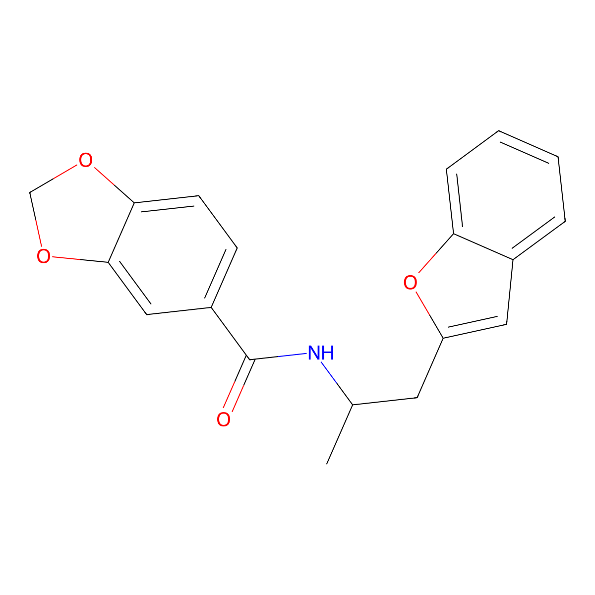 N-(1-(benzofuran-2-yl)propan-2-yl)benzo[d][1,3]dioxole-5-carboxamide molecular structure, CAS 2034293-80-4