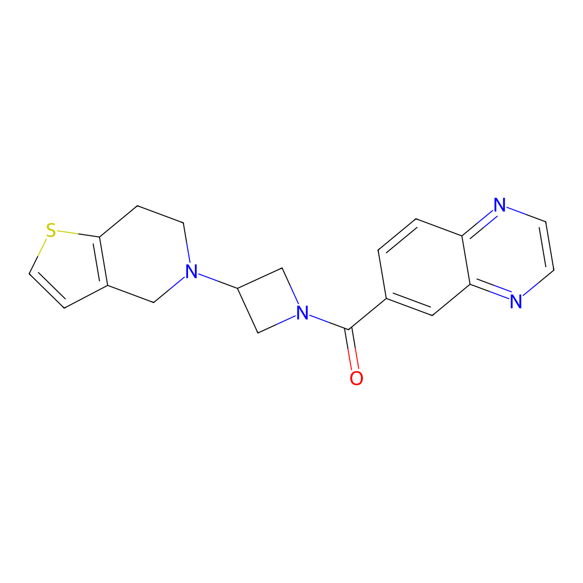 (3-(6,7-dihydrothieno[3,2-c]pyridin-5(4H)-yl)azetidin-1-yl)(quinoxalin-6-yl)methanone molecular structure, CAS 2034293-89-3
