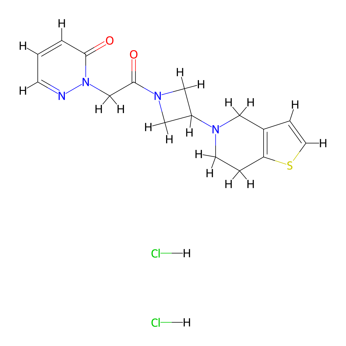2-(2-(3-(6,7-dihydrothieno[3,2-c]pyridin-5(4H)-yl)azetidin-1-yl)-2-oxoethyl)pyridazin-3(2H)-one dihydrochloride molecular structure, CAS 2034293-91-7