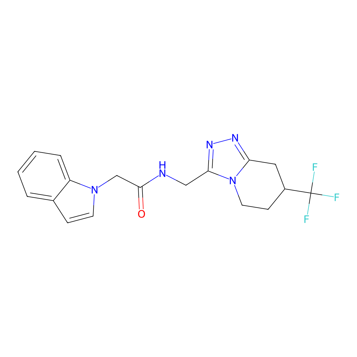 2-(1H-indol-1-yl)-N-((7-(trifluoromethyl)-5,6,7,8-tetrahydro-[1,2,4]triazolo[4,3-a]pyridin-3-yl)methyl)acetamide molecular structure, CAS 2034294-26-1