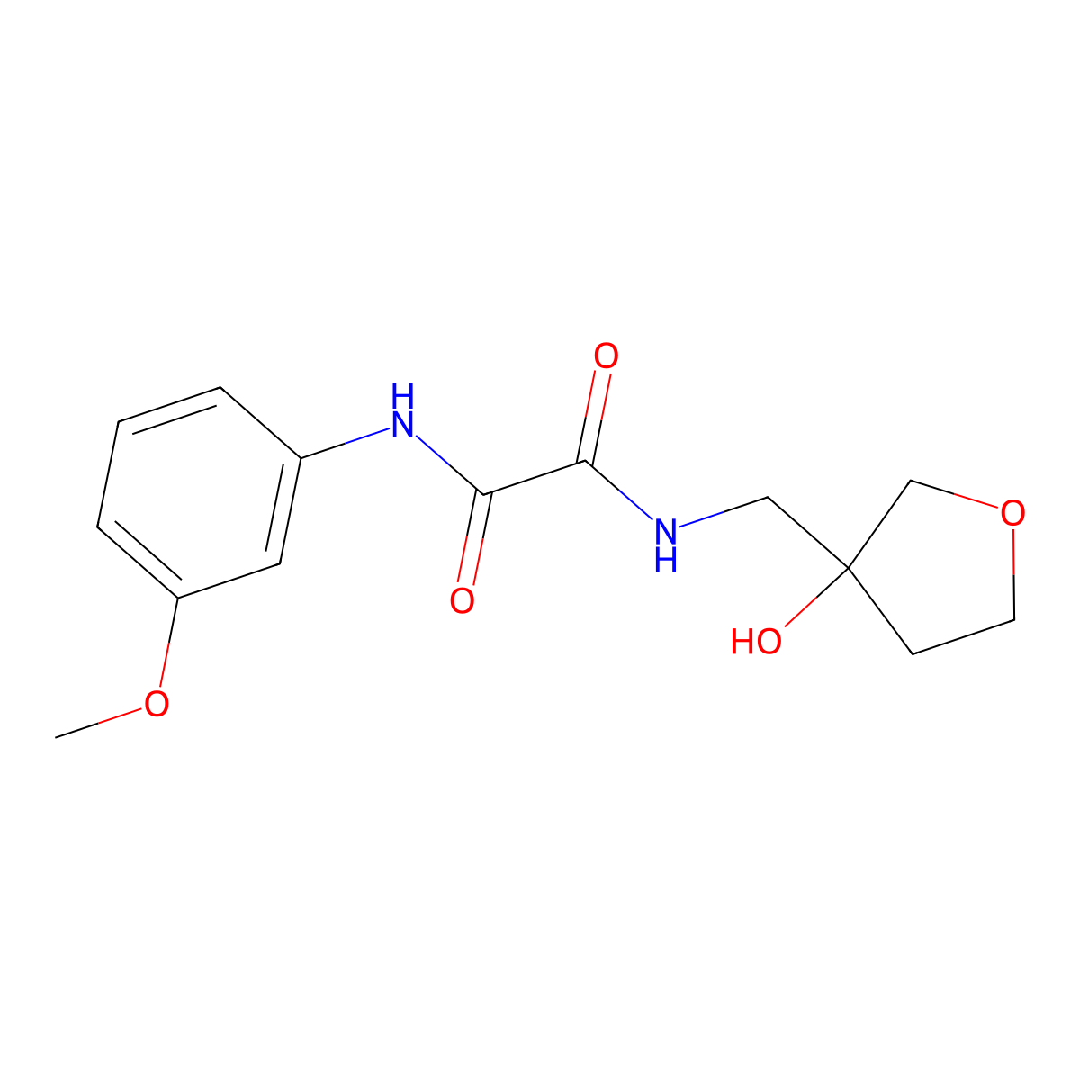 N1-((3-hydroxytetrahydrofuran-3-yl)methyl)-N2-(3-methoxyphenyl)oxalamide molecular structure, CAS 2034294-28-3