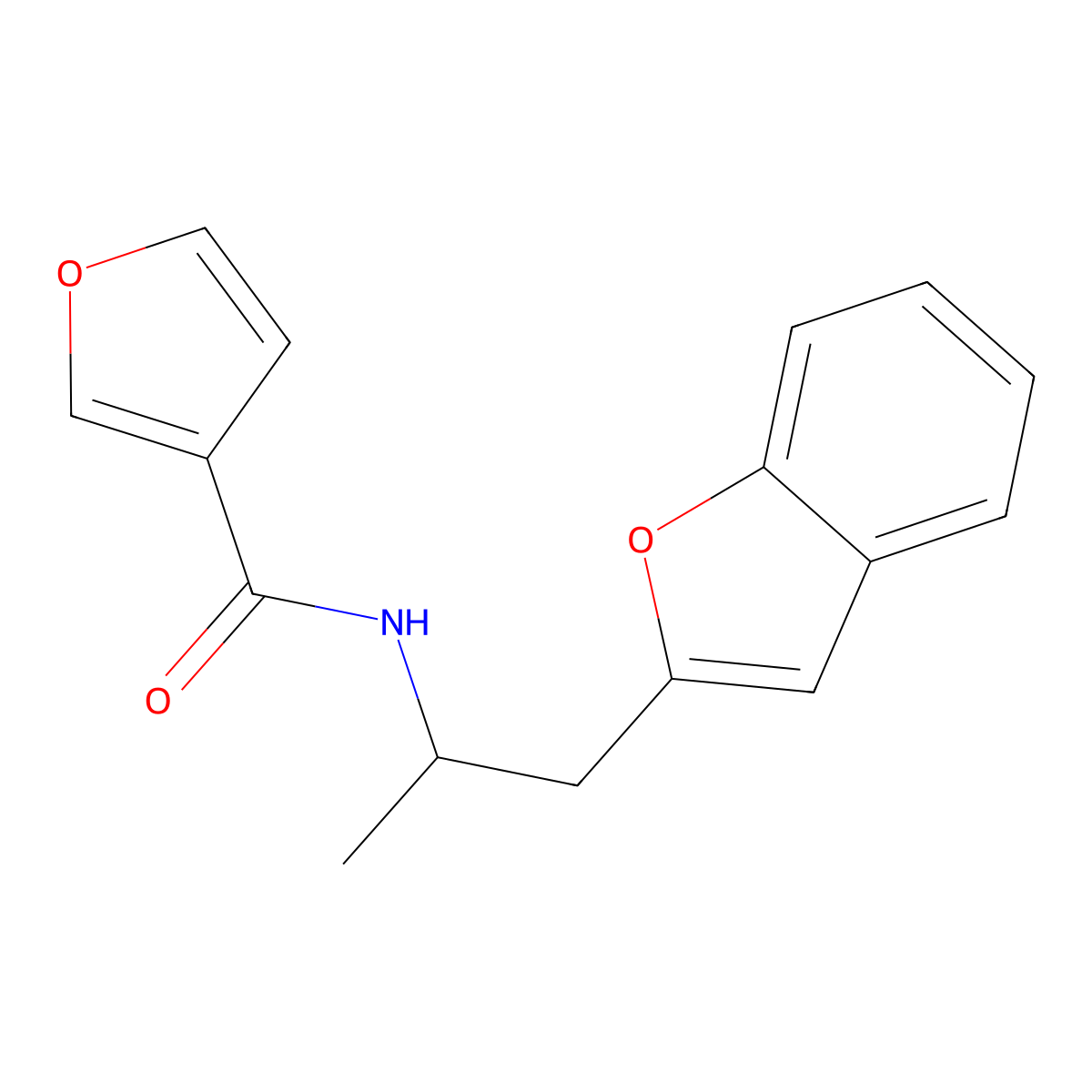 N-(1-(benzofuran-2-yl)propan-2-yl)furan-3-carboxamide molecular structure, CAS 2034294-31-8