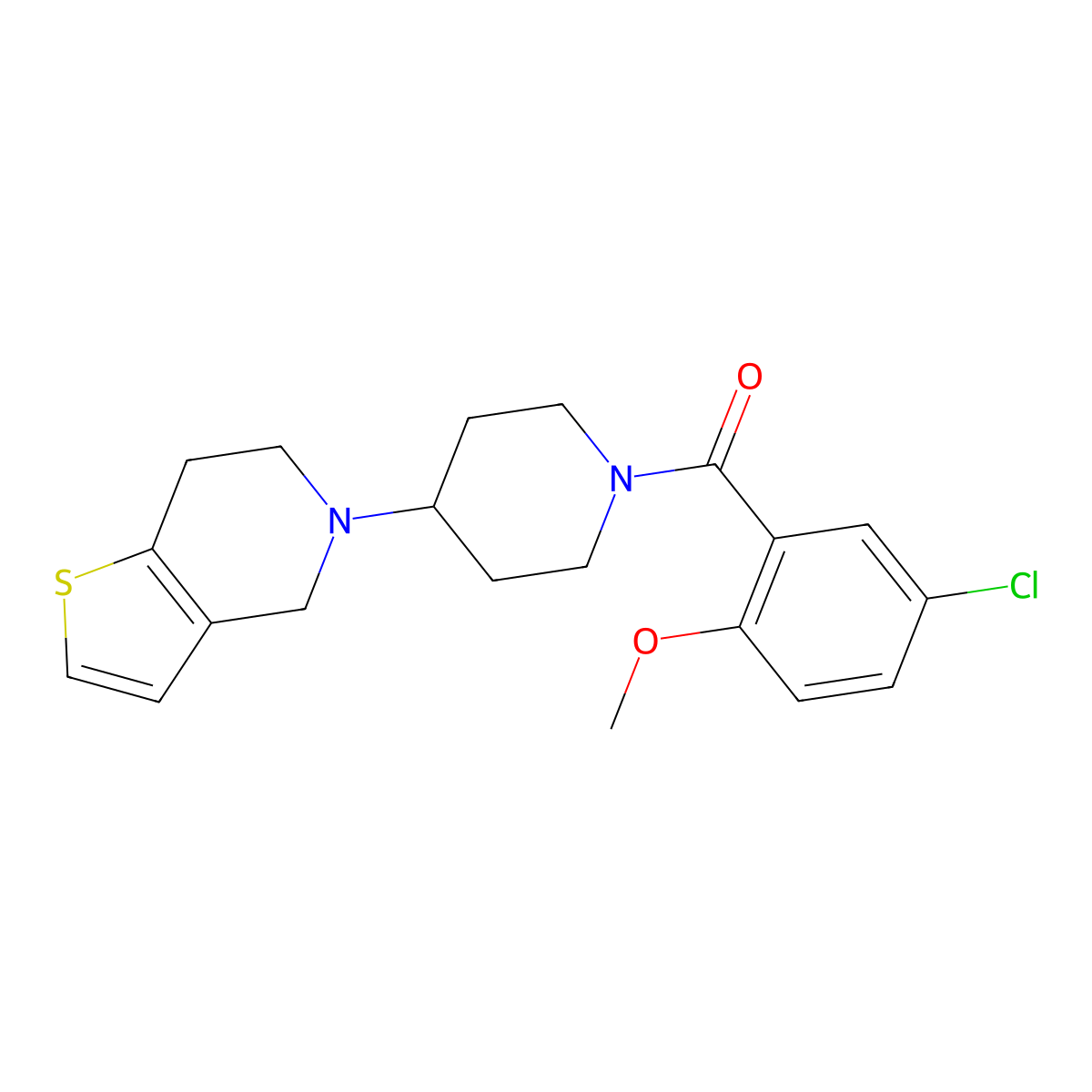 (5-chloro-2-methoxyphenyl)(4-(6,7-dihydrothieno[3,2-c]pyridin-5(4H)-yl)piperidin-1-yl)methanone molecular structure, CAS 2034294-33-0
