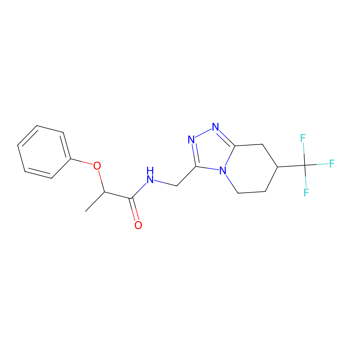 2-phenoxy-N-((7-(trifluoromethyl)-5,6,7,8-tetrahydro-[1,2,4]triazolo[4,3-a]pyridin-3-yl)methyl)propanamide molecular structure, CAS 2034294-53-4