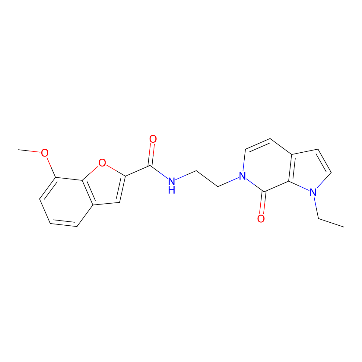 N-(2-(1-ethyl-7-oxo-1H-pyrrolo[2,3-c]pyridin-6(7H)-yl)ethyl)-7-methoxybenzofuran-2-carboxamide molecular structure, CAS 2034294-57-8