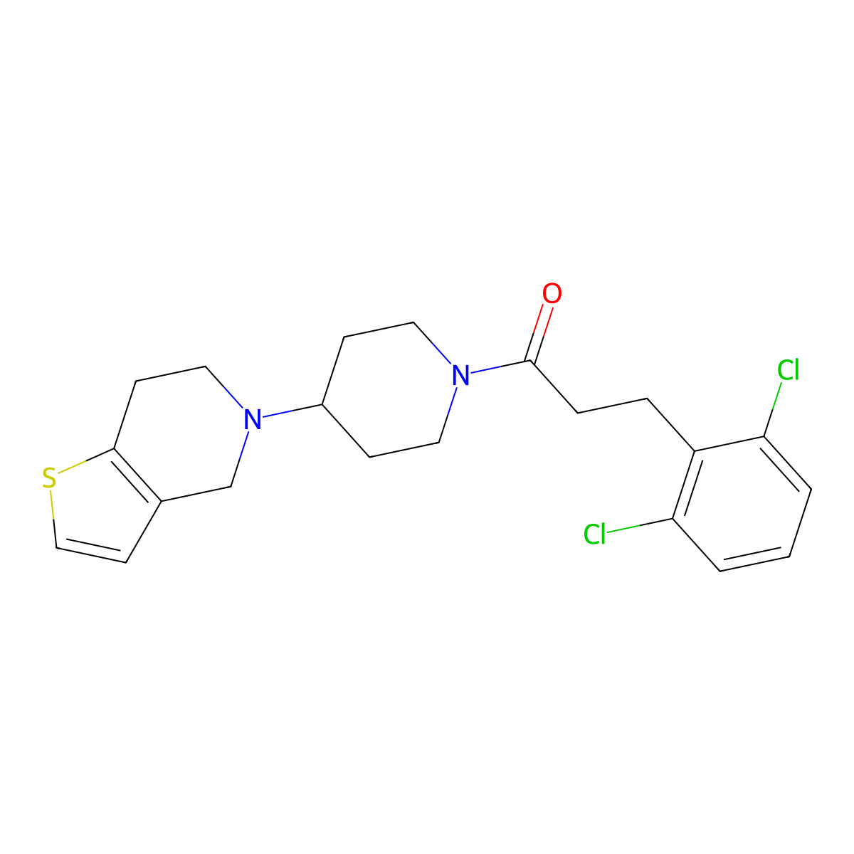 3-(2,6-dichlorophenyl)-1-(4-(6,7-dihydrothieno[3,2-c]pyridin-5(4H)-yl)piperidin-1-yl)propan-1-one molecular structure, CAS 2034294-60-3