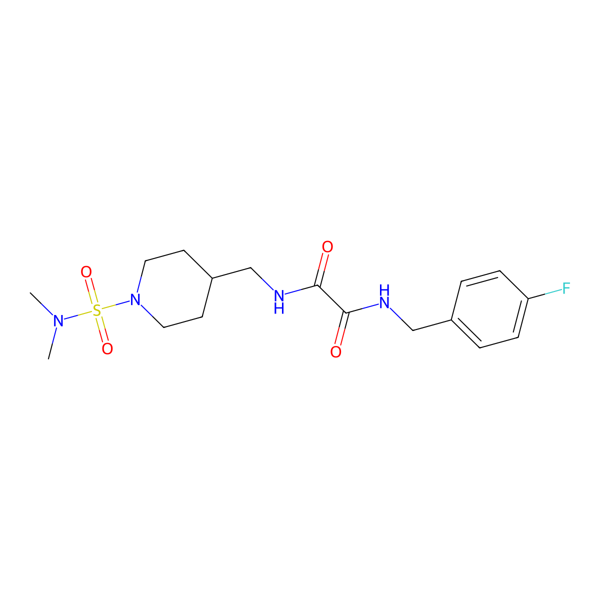 N1-((1-(N,N-dimethylsulfamoyl)piperidin-4-yl)methyl)-N2-(4-fluorobenzyl)oxalamide molecular structure, CAS 2034294-62-5