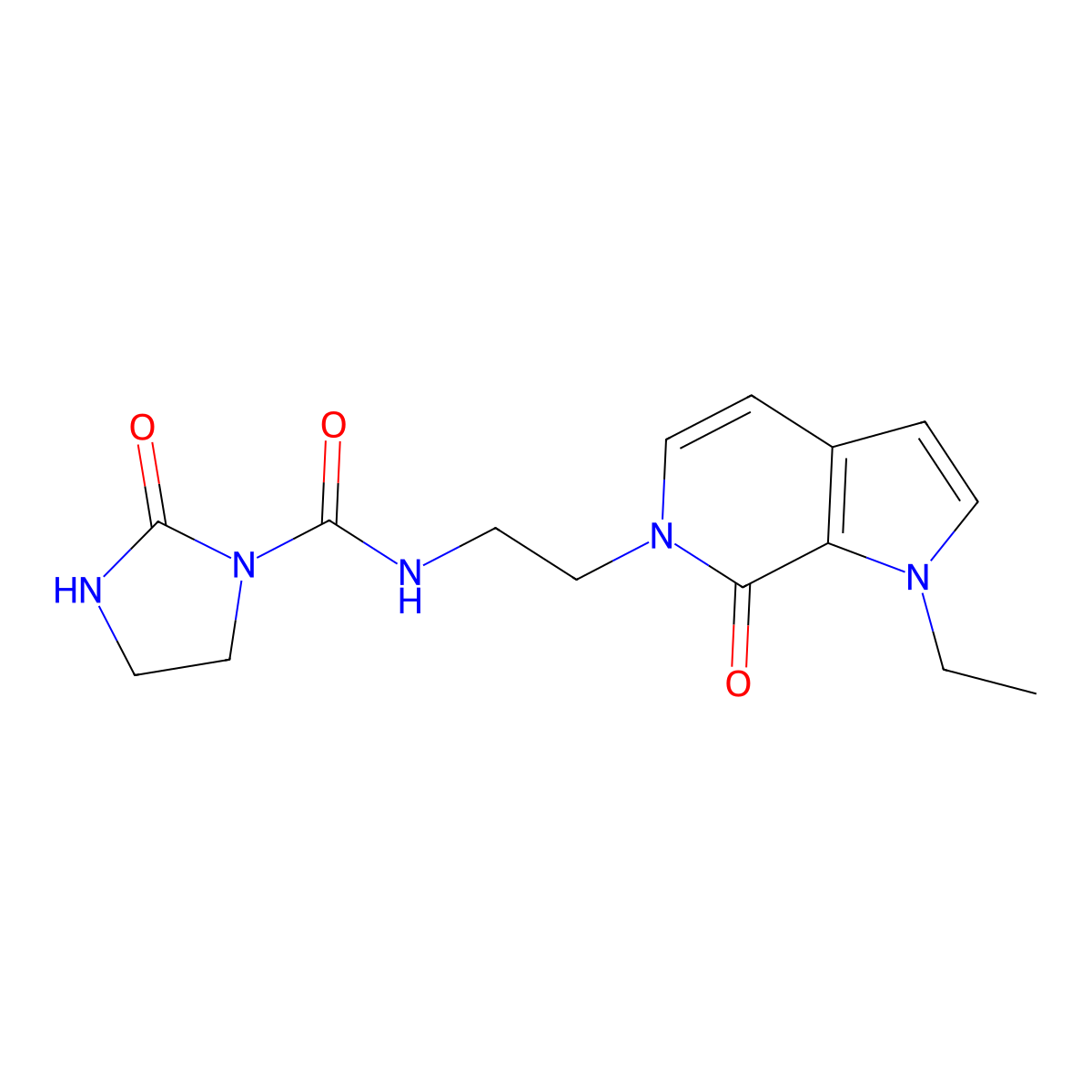 N-(2-(1-ethyl-7-oxo-1H-pyrrolo[2,3-c]pyridin-6(7H)-yl)ethyl)-2-oxoimidazolidine-1-carboxamide molecular structure, CAS 2034294-66-9