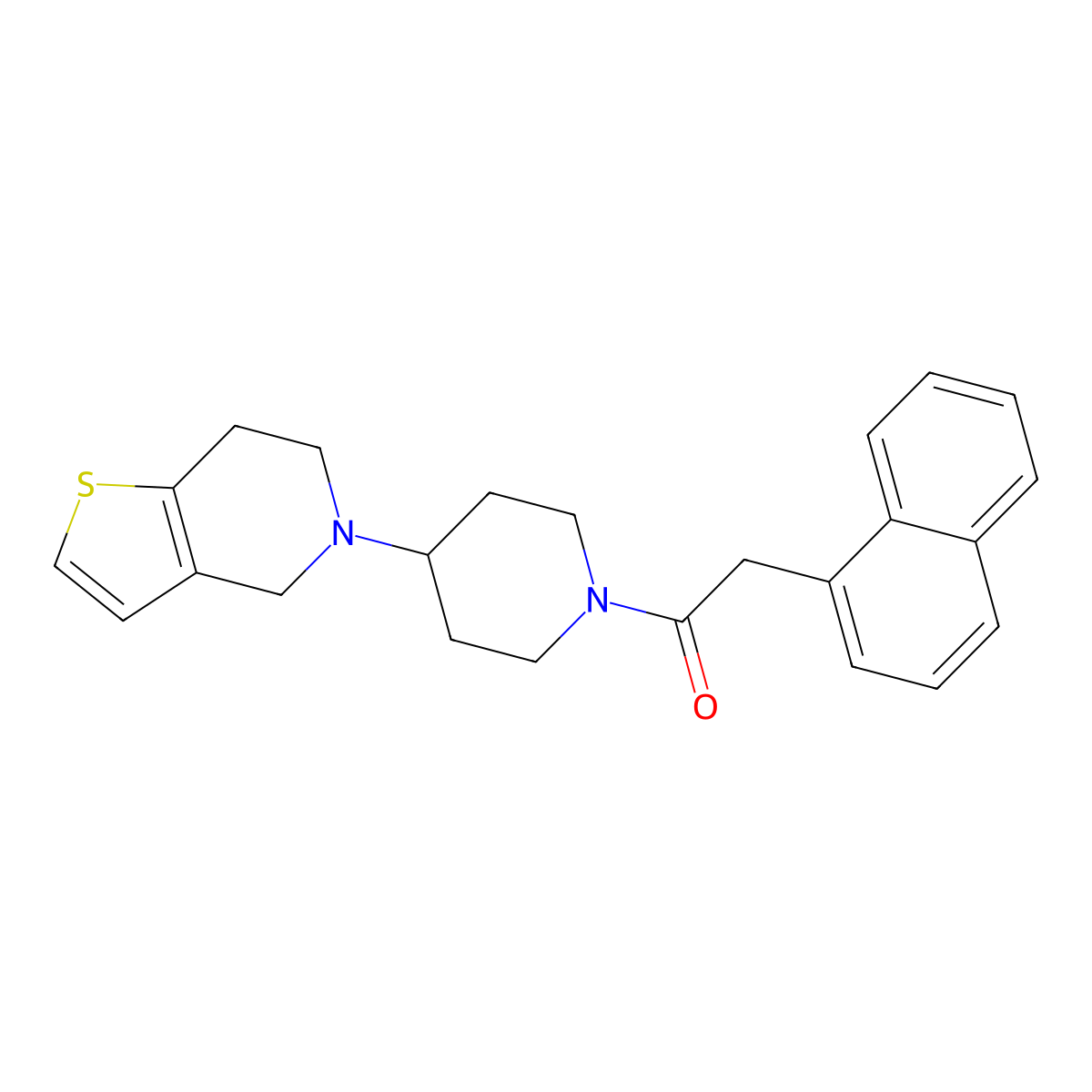 1-(4-(6,7-dihydrothieno[3,2-c]pyridin-5(4H)-yl)piperidin-1-yl)-2-(naphthalen-1-yl)ethanone molecular structure, CAS 2034294-72-7