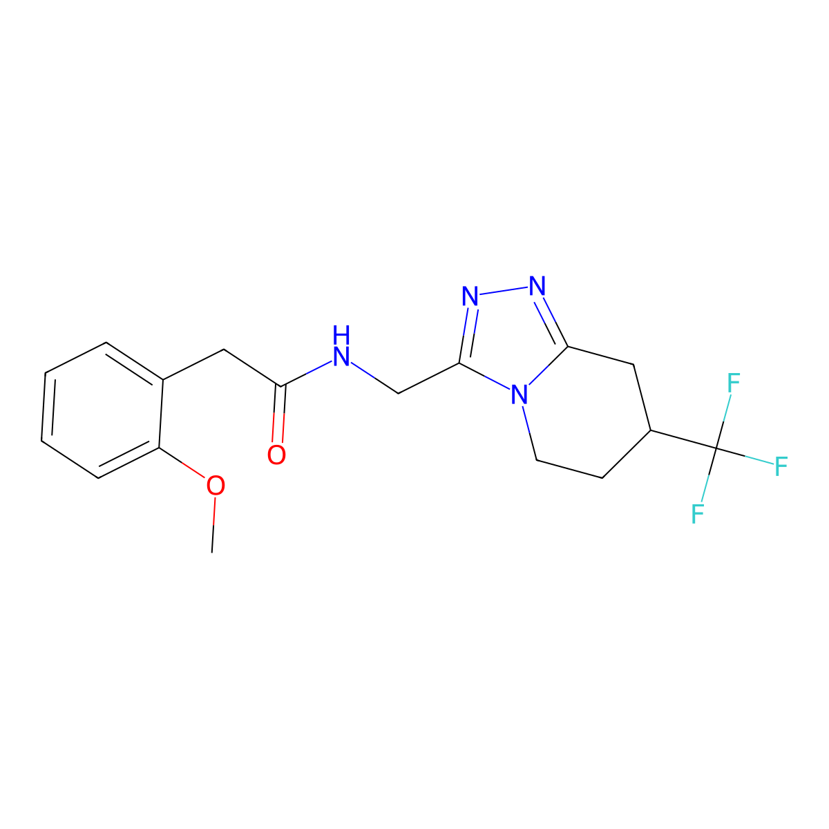 2-(2-methoxyphenyl)-N-((7-(trifluoromethyl)-5,6,7,8-tetrahydro-[1,2,4]triazolo[4,3-a]pyridin-3-yl)methyl)acetamide molecular structure, CAS 2034295-01-5