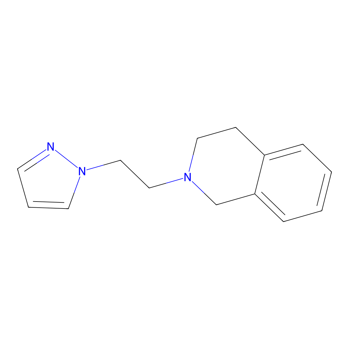 2-[2-(1H-pyrazol-1-yl)ethyl]-1,2,3,4-tetrahydroisoquinoline molecular structure, CAS 2034295-19-5