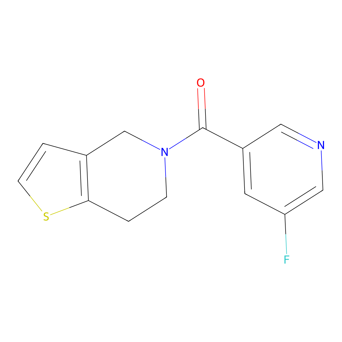 (6,7-dihydrothieno[3,2-c]pyridin-5(4H)-yl)(5-fluoropyridin-3-yl)methanone molecular structure, CAS 2034295-26-4