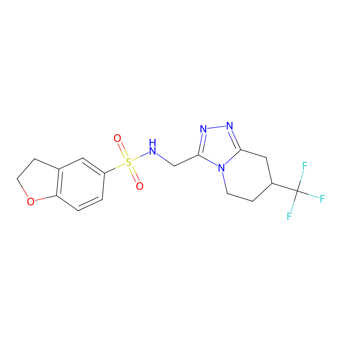 N-((7-(trifluoromethyl)-5,6,7,8-tetrahydro-[1,2,4]triazolo[4,3-a]pyridin-3-yl)methyl)-2,3-dihydrobenzofuran-5-sulfonamide molecular structure, CAS 2034295-35-5