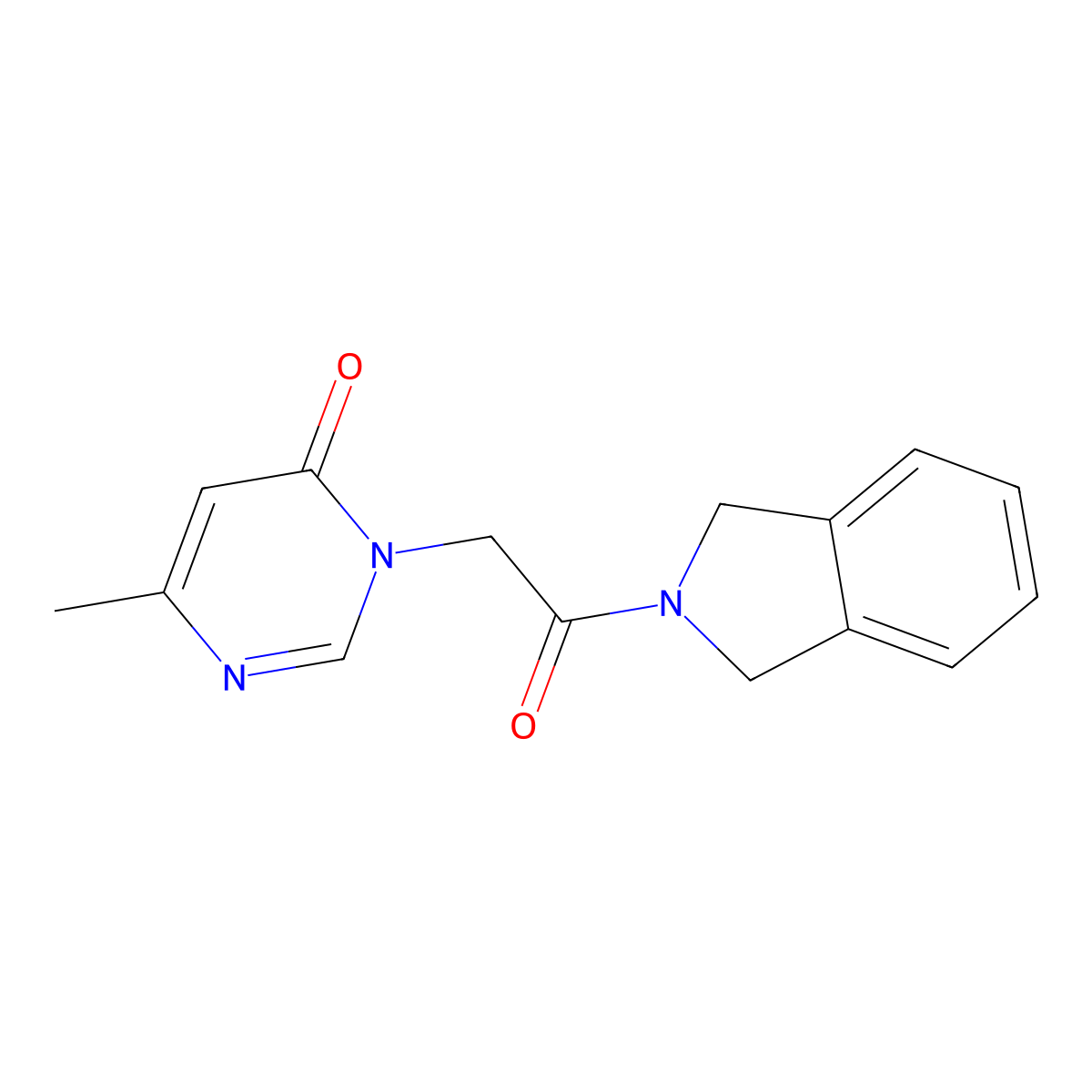 3-(2-(isoindolin-2-yl)-2-oxoethyl)-6-methylpyrimidin-4(3H)-one molecular structure, CAS 2034295-52-6