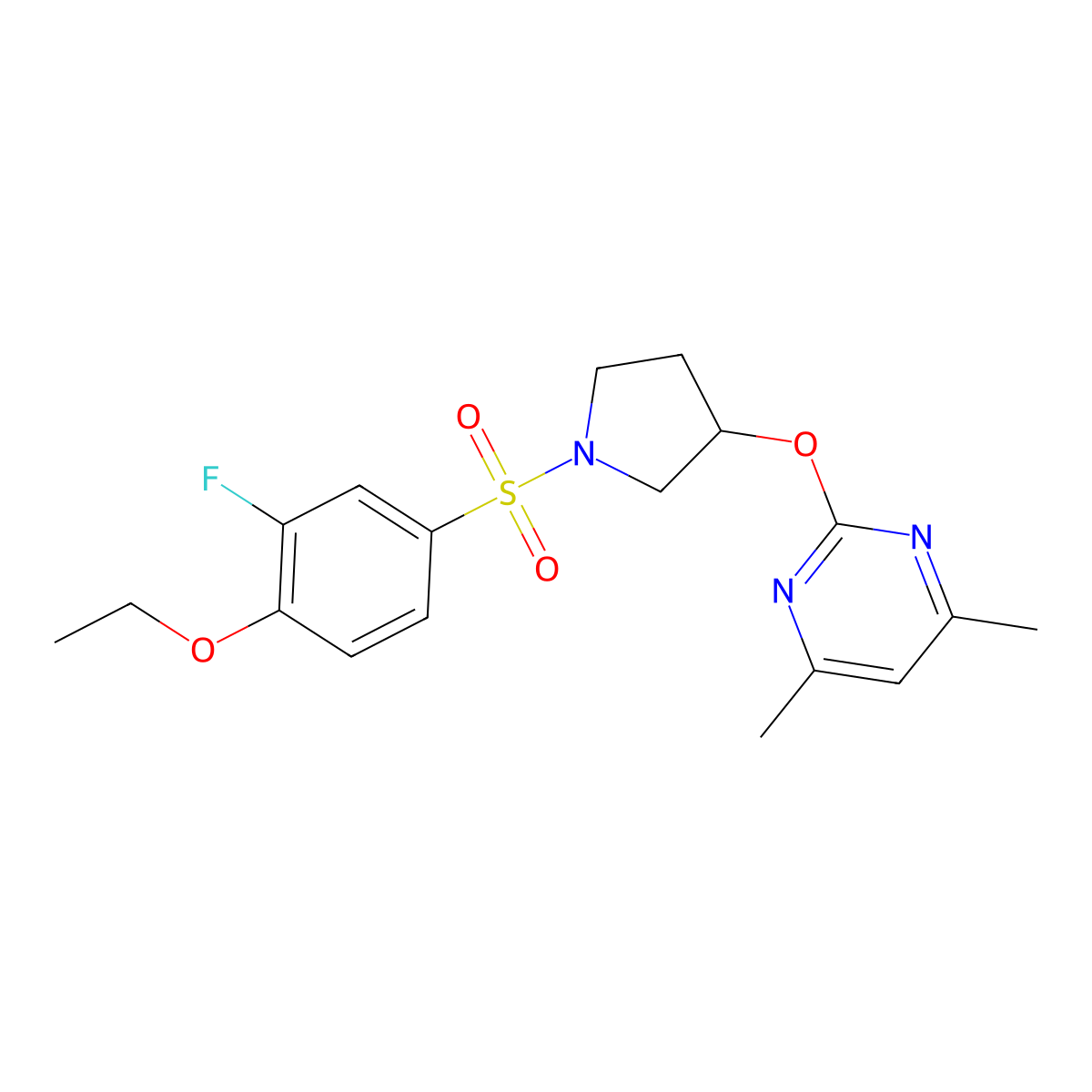 2-((1-((4-Ethoxy-3-fluorophenyl)sulfonyl)pyrrolidin-3-yl)oxy)-4,6-dimethylpyrimidine molecular structure, CAS 2034295-62-8