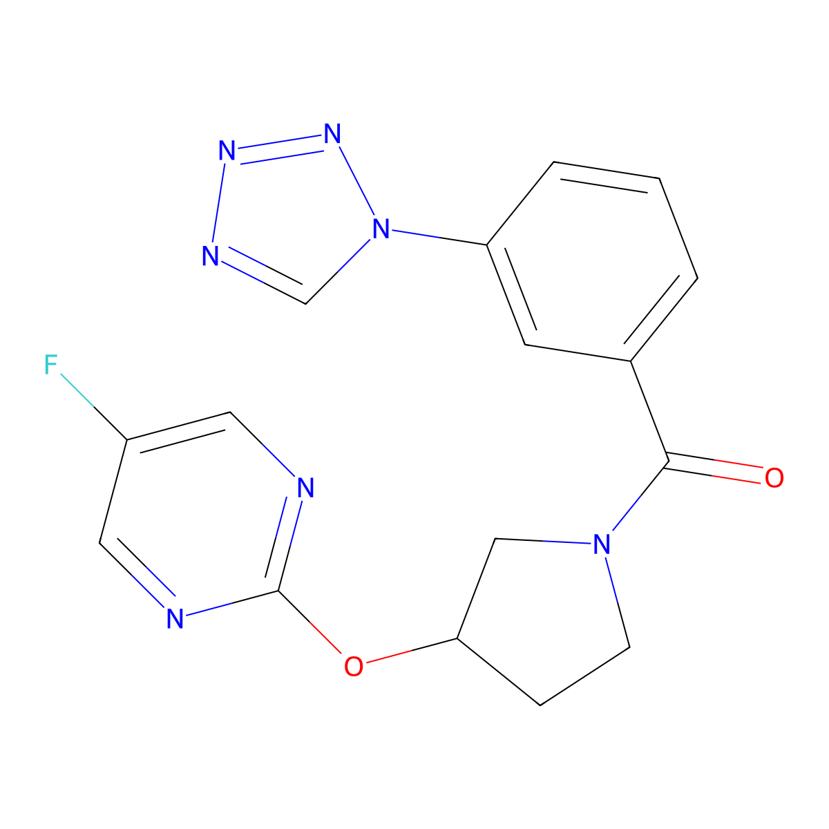 (3-(1H-tetrazol-1-yl)phenyl)(3-((5-fluoropyrimidin-2-yl)oxy)pyrrolidin-1-yl)methanone molecular structure, CAS 2034295-68-4