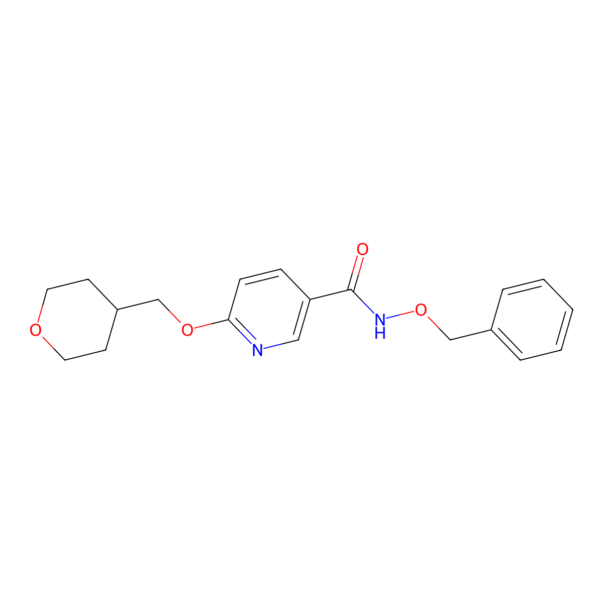 N-(benzyloxy)-6-((tetrahydro-2H-pyran-4-yl)methoxy)nicotinamide molecular structure, CAS 2034295-70-8