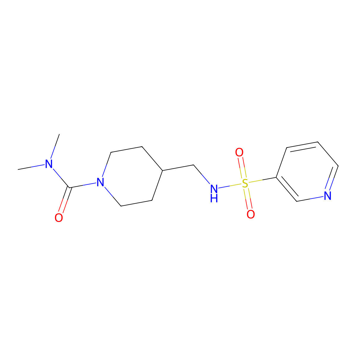 N,N-dimethyl-4-[(pyridine-3-sulfonamido)methyl]piperidine-1-carboxamide molecular structure, CAS 2034295-74-2