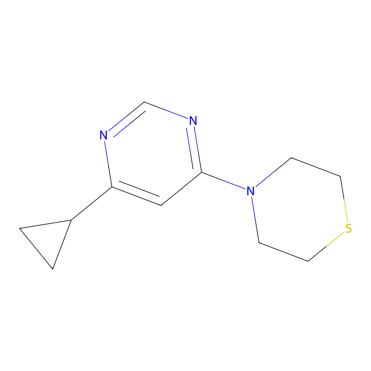 4-(6-Cyclopropylpyrimidin-4-yl)thiomorpholine molecular structure, CAS 2034295-82-2