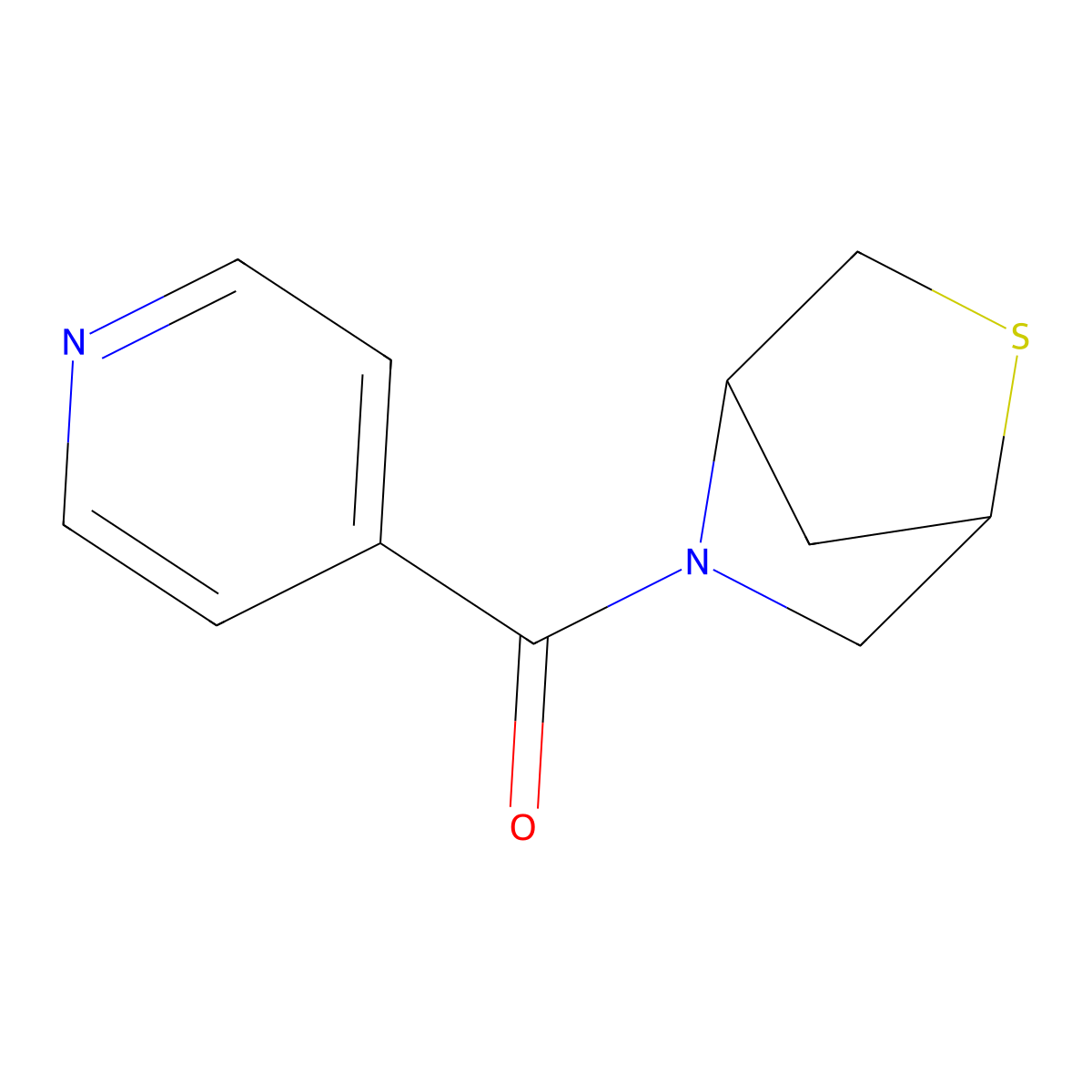 2-Thia-5-azabicyclo[2.2.1]heptan-5-yl(pyridin-4-yl)methanone molecular structure, CAS 2034295-87-7