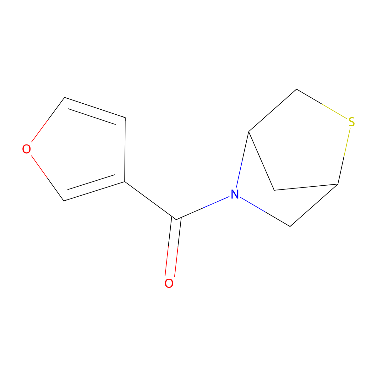 2-Thia-5-azabicyclo[2.2.1]heptan-5-yl(furan-3-yl)methanone molecular structure, CAS 2034295-91-3