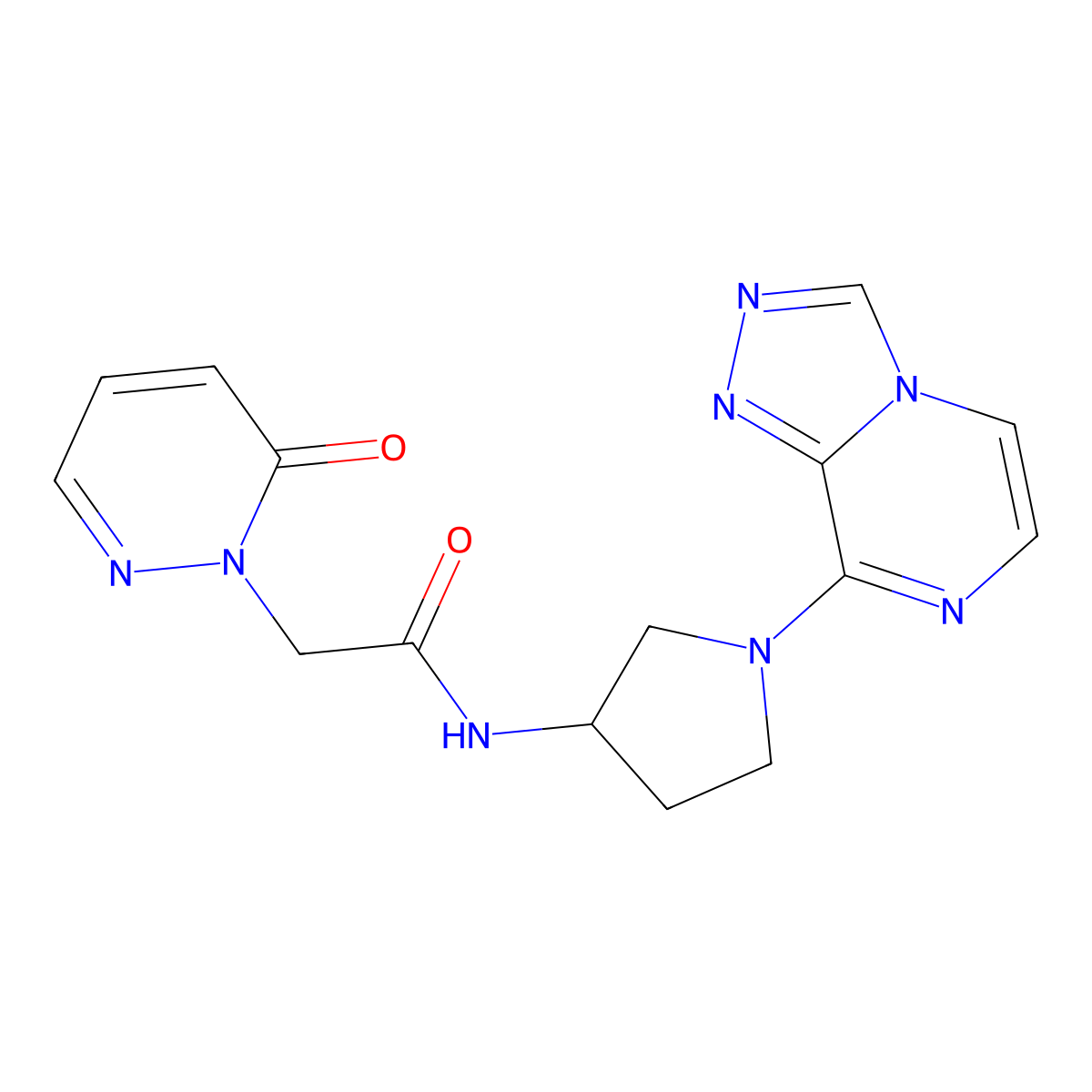 N-(1-([1,2,4]triazolo[4,3-a]pyrazin-8-yl)pyrrolidin-3-yl)-2-(6-oxopyridazin-1(6H)-yl)acetamide molecular structure, CAS 2034296-09-6