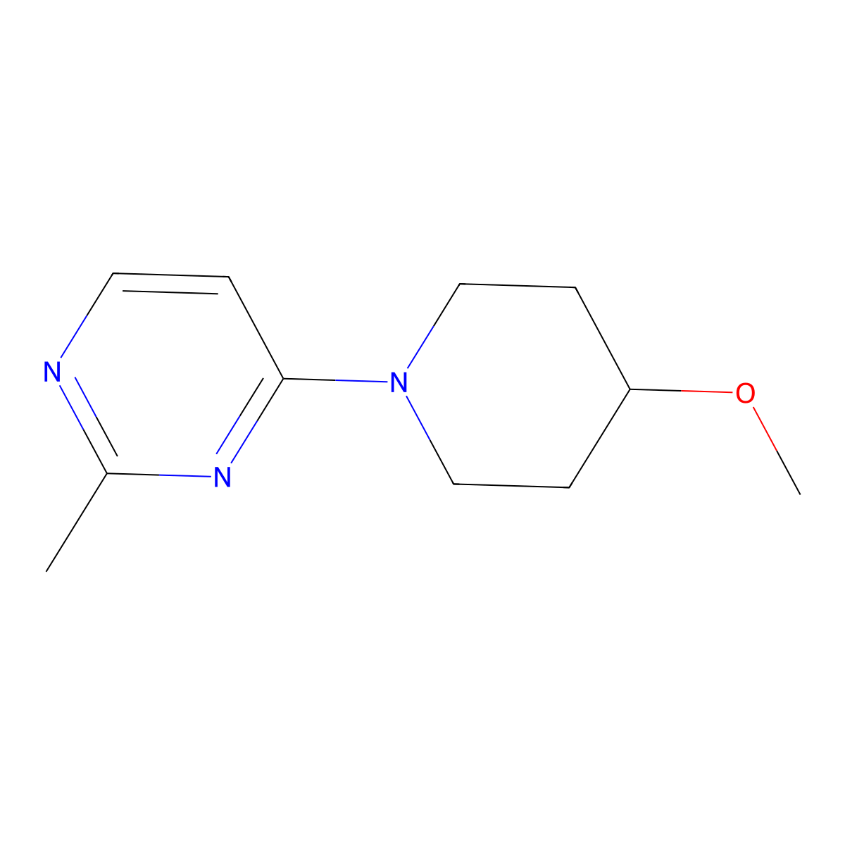 4-(4-Methoxypiperidin-1-yl)-2-methylpyrimidine molecular structure, CAS 2034296-19-8