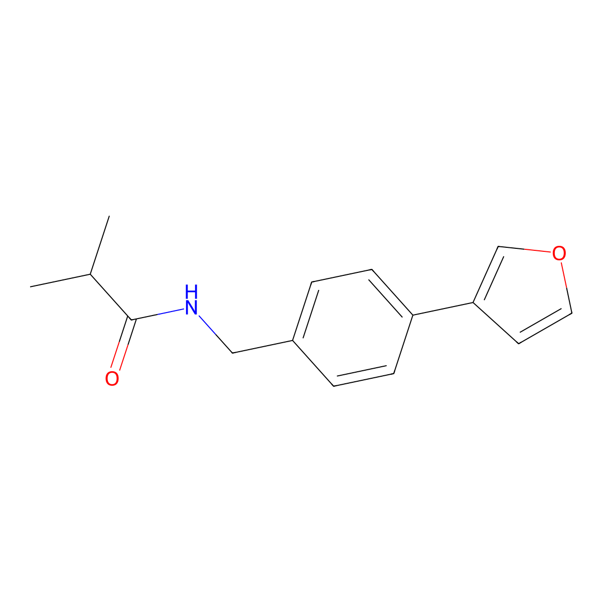 N-(4-(furan-3-yl)benzyl)isobutyramide molecular structure, CAS 2034296-39-2