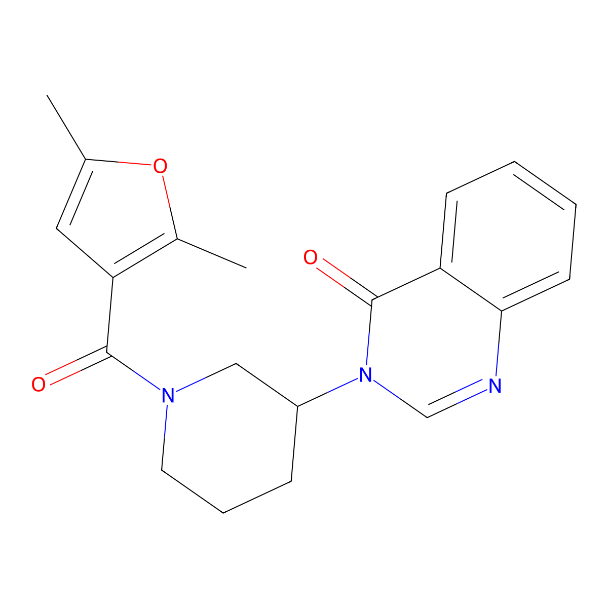 3-(1-(2,5-dimethylfuran-3-carbonyl)piperidin-3-yl)quinazolin-4(3H)-one molecular structure, CAS 2034296-40-5