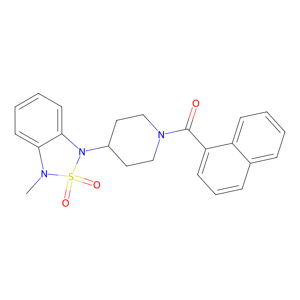 1-Methyl-3-[1-(naphthalene-1-carbonyl)piperidin-4-yl]-1,3-dihydro-2lambda6,1,3-benzothiadiazole-2,2-dione molecular structure, CAS 2034296-47-2