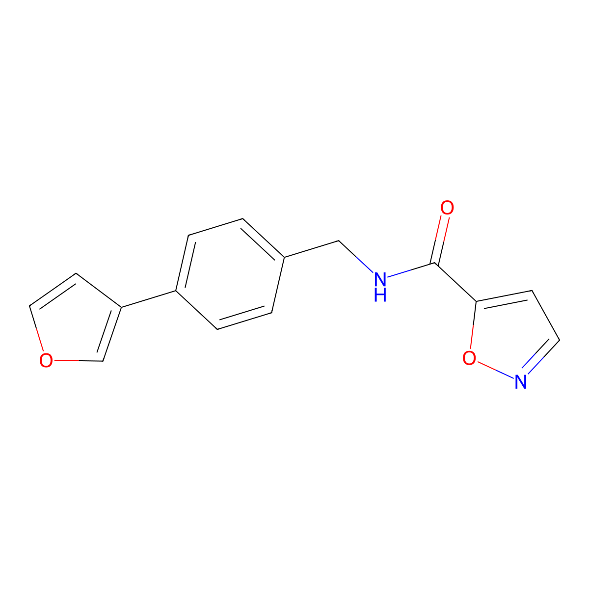 N-(4-(furan-3-yl)benzyl)isoxazole-5-carboxamide molecular structure, CAS 2034296-49-4