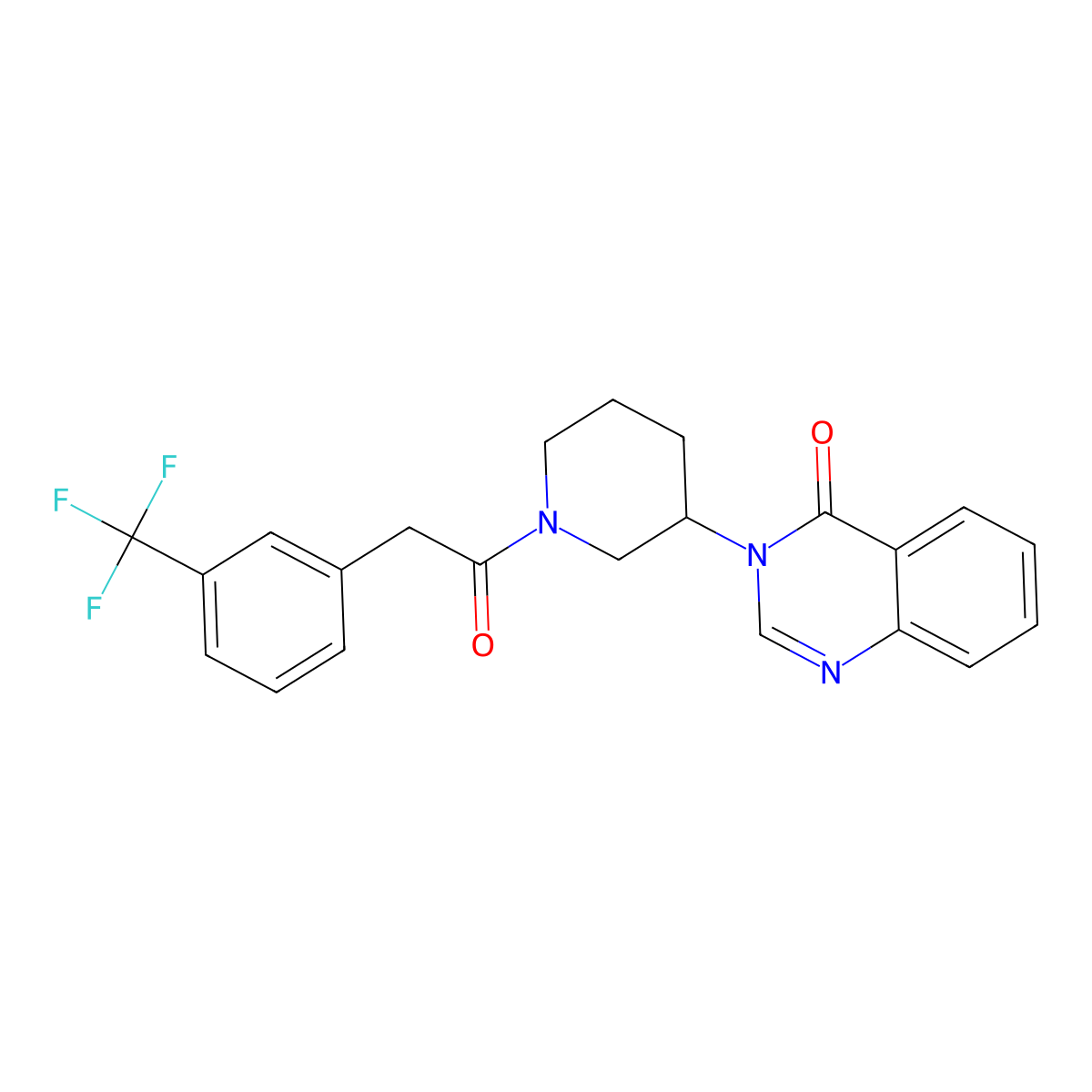 3-(1-(2-(3-(trifluoromethyl)phenyl)acetyl)piperidin-3-yl)quinazolin-4(3H)-one molecular structure, CAS 2034296-71-2